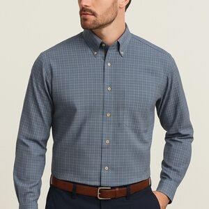 NWOT Jos. A. Bank Traveler’s Collection Men’s Tailored Fit Shirt Blue100% Cotton